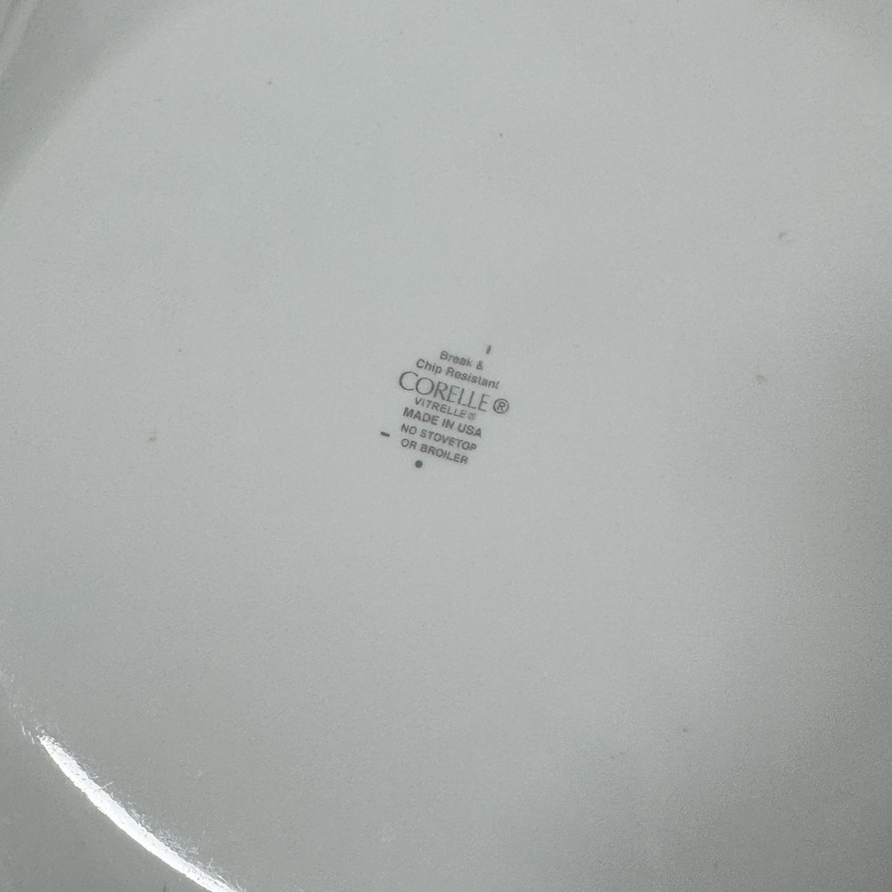 Corelle Happy Days Floral Dinner Plates Set of 4 White USA Vitrelle glass - Picture 6 of 7